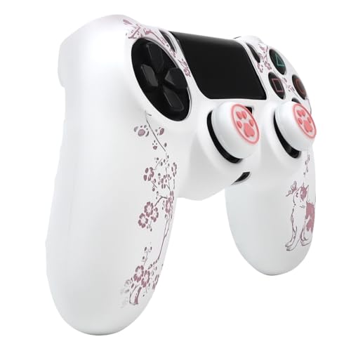 Image of Cat Among Blossoming Branches Design Controller Skin Cover with 2 Thumb Grips Compatible with PS4 /Playstation 4 Slim /Pro Controller
