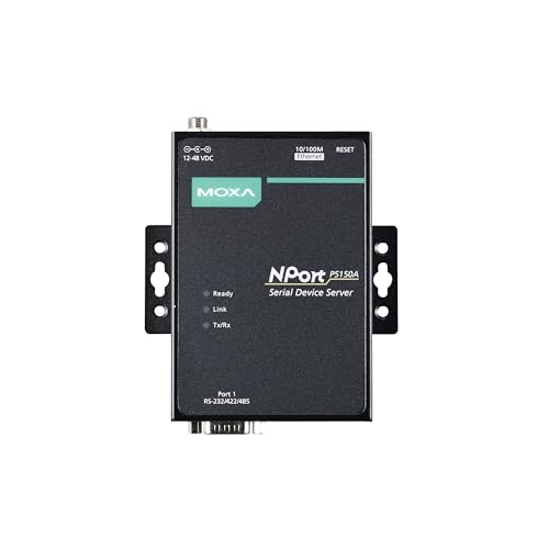 Image of MOXA NPort P5150A-T 1-Port RS-232 /422 /485 Serial Device Server, 10 /100M Ethernet, DB9 Male, PoE, -40~75, 1KV Serial Surge