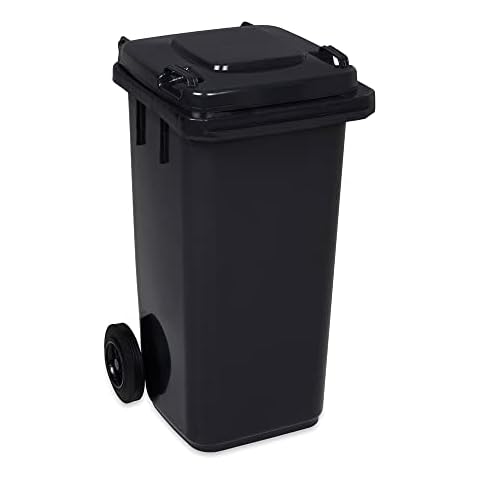 JESTIC Mülltonne Abfalltonne Reststofftonne 120L laufruhige Vollgummi-Räder NEU Cover