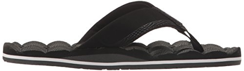 Volcom Boy's Recliner Youth Flip Flop Sandal, Black White, 4 Big Kid #TOP5