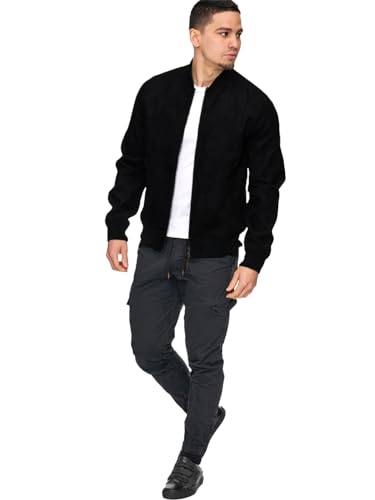 Image of LEOTUDE CASUAL JACKET For Men's Loopknit Full Sleeve Regular Fit Solid Bomber Jacket (Color Black)