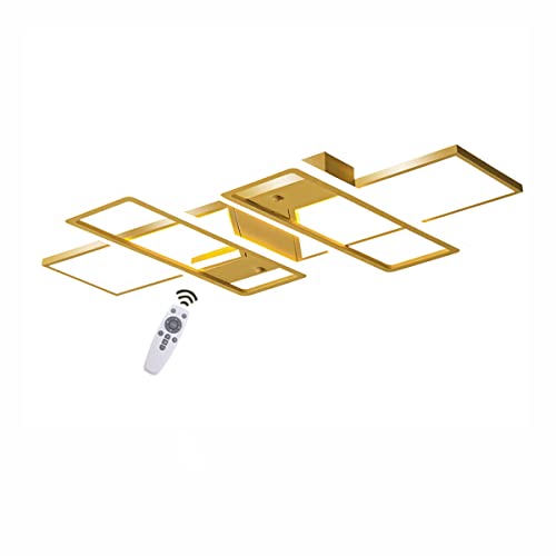 Plafonnier LED salon dimmable rectangulaire blanc de 90 cm avec télécommande