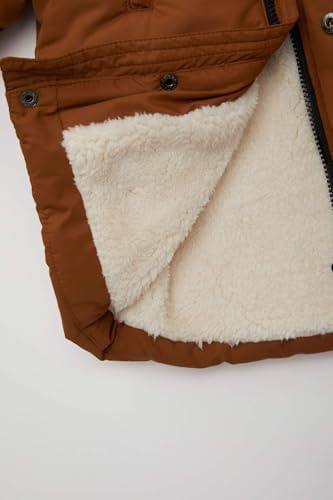 DeFacto Su Geçirmez Kapüşonlu Pelüş Astar Mont Erkek Bebek - Görsel 3