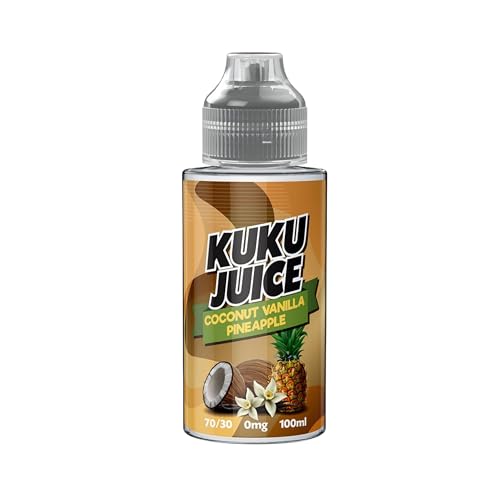 KUKU JUICE E liquid Coconut vinilla pineapple vape liquid - Crafted with a 70VG/30PG vape juice Blend - 100ml Short fill