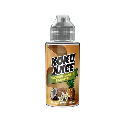 KUKU JUICE E liquid Coconut vinilla pineapple vape liquid - Crafted with a 70VG/30PG vape juice Blend - 100ml Short fill