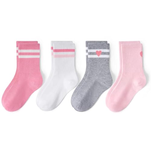 Image of Toddler Non Slip Cotton Crew Socks with Grips for Baby Boys Girls