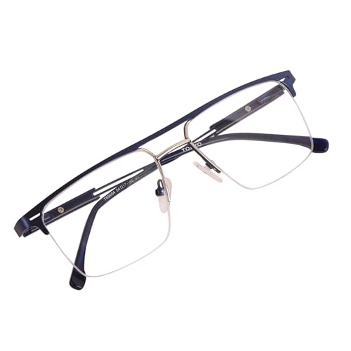 Image of Teen & 20 Rectangle Eyeglasses Frame for Men & Boys - Classic Half-Rim | Stylish & Lightweight Spectacle Frame | Durable Eyewear for Office, Study & Daily Use - TK9004