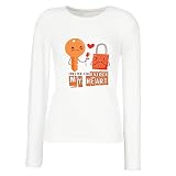lepni.me Manches Longues Femme T-Shirt Il n'y a Que toi Qui puisse débloquer Mon Coeur Génial Slogan d'amour (S Blanc Multicolore)