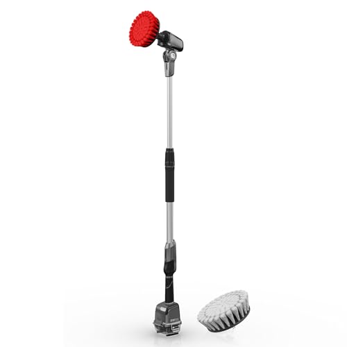 Image of Hoover ONEPWR Telescoping Cordless Scrubber, Water Resistant, with 4-Feet Extending Cleaning Reach, BH51000V + 6 inch Soft Bristle Cleaning Brush, Gentle Cleaning Brush for Whole-Home Cleaning, AH86100