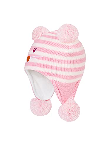 Century Star Baby Boy Hat Winter Fleece Lined Hat Knit Earflap Kids Caps Infant Toddler Hats For Baby Girls With Pom Pom Cat Pink 0-12 Months #TOP1