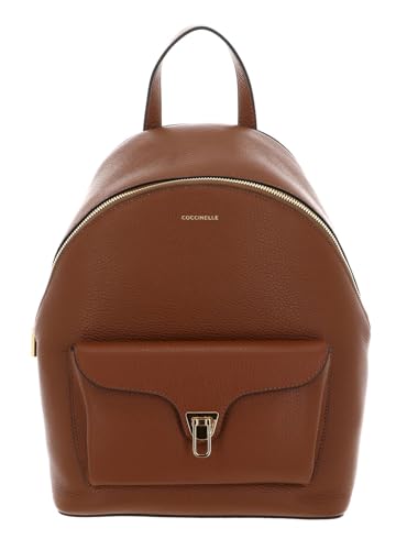 Sac à dos Coccinelle Beat cuir grainé cognac sac femme chic marron