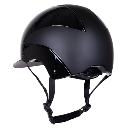 Cascos de equitación QHP Miami para jinetes en color negro ajustable 3