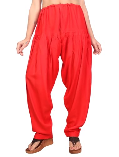 Image of FASHION GALLERY Women's Rayon Relaxed Fit Patiala Salwar with Full Length Drawstring Closure Type and Flexible Waist | Patiala Pant for Woman Free Size Fit Upto XXL