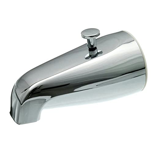 DANCO Replacement Tub Spout with Diverter, Chrome, 5-Inch, Fitting 1/2-Inch or 3/4-Inch IPS, 1-Set (80765)