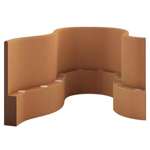 zklaseot Red Decorativa, Separador De Ambientes De Papel De 2 A 7 Metros, Mampara De Papel con Estante De Almacenamiento, Pantallas De Privacidad Retráctiles, Ideal para Salones(marrón,3X1.5M)