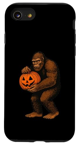 ヴィンテージ ビッグフット 盗む パンプキン 面白い ハロウィン スマホケース iPhone SE (2020) / 7 / 8 用