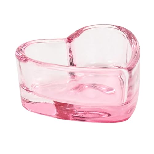 Nail Art Liquid Dappen Dish Container Equipment Nail Tool for Professional Home Use Easy Clean, Bowl Cup Nail Art Tool, Heart pink