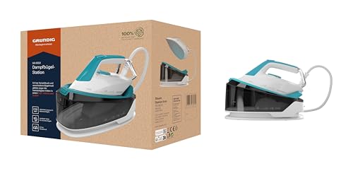 GRUNDIG SIS 6550 Dampfbügelstation, 2400 W, 6,5 bar, 110 g/min Dampf & 360 g/min Extra-Dampfstoß, Keramiksohle, Selbstreinigung & 1,2 L Wassertank, schnellaufheizend, Weiß/Türkis GRUNDIG SIS 6550 Dampfbügelstation, 2400 W, 6,5 bar, 110 g/min Dampf & 360 g/min Extra-Dampfstoß, Keramiksohle, Selbstreinigung & 1,2 L Wassertank, schnellaufheizend, Weiß/Türkis