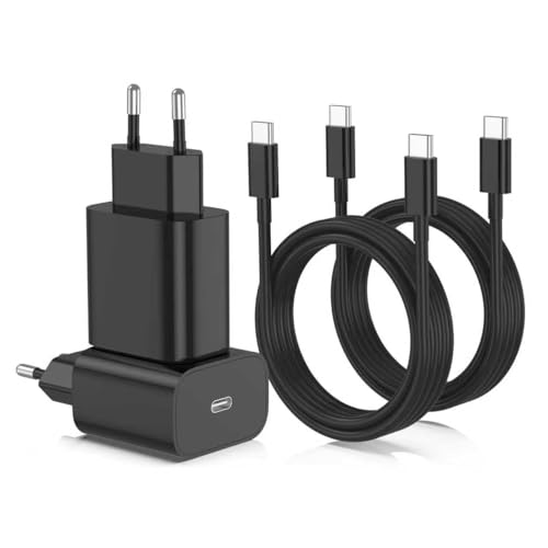 USB C Ladegerät,2er Pack 45W iPhone 17 Schnellladegerät mit 2er Pack 2M USB C Kabel,GaN PD Netzteil Handy Ladegerät& Ladekabel für iPhone 17/16/15 Serie/iPad Pro/Air/Mini