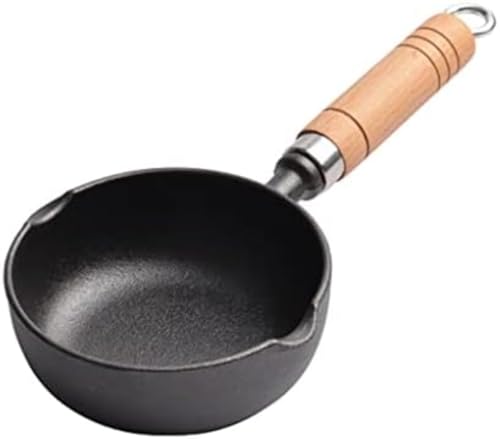 片手鍋 卵焼き フライパン き器 天ぷら鍋 小さい鍋 焦げ付かない 手鍋 ミニ 軽量 一人暮らし 調理器具 玉子焼き機 お弁当 朝食 IH・ガス対応 (13cm,ブラック)