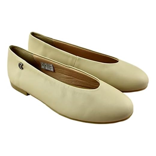 CHAMBY - MANOLETINA DE Piel Plana 025348 Cuero Mujer Color: Beig Talla: 36