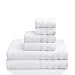 PROMIC 100% Cotton Luxury Hotel & Spa Bath Towel Set ,6 Piece Includes 2 Bath Towels, 2 Hand Towels, and 2 Washcloths, White