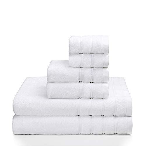 PROMIC 100% Quality Cotton Hotel & Spa Bath Towel Set, 6 Piece Includes