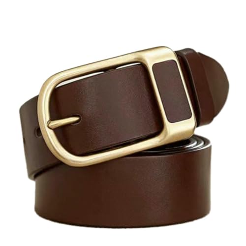 Retro Fashion Men'S Belt Alloy Japanese Buckle Antique Belt Casual Wear Belt Business Belt-13D Gold Coffee-110Cm