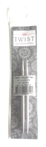 ChiaoGoo Needle Tips 4 inch (10cm) for Twist Red Lace Interchangeable Set Size US 8 (5mm) 7504-8