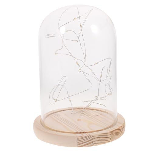 GLEAVI LED Star Table Light Jars Dome Cloche Light Lighted Display Base Fairy LED Bell Jar Night Lights Lamp Jar Lighting Jar Lanterns