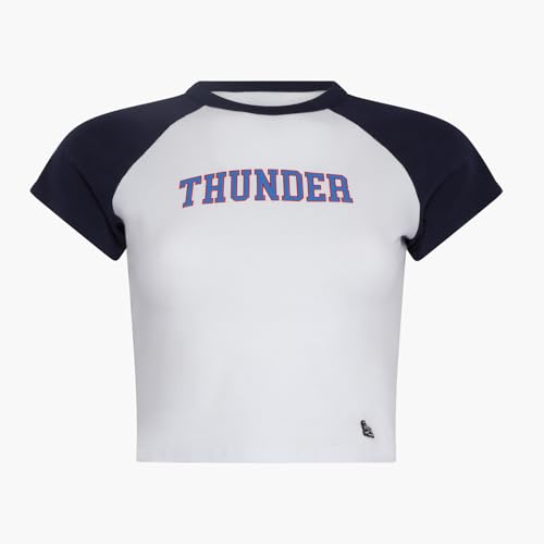 Hype & Vice NBA Oklahoma City Thunder Homerun Graphic Baby Tee - Women’s Fitted Raglan Crop Tee, Game Day Shirt - M by HYPE AND VICE - Used condition - Image 4