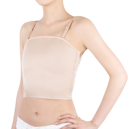 ［クラッセ］胸つぶしインナー(チューブトップ) 取り外しストラップ 補正下着 胸つぶしブラ 大きなバストを...