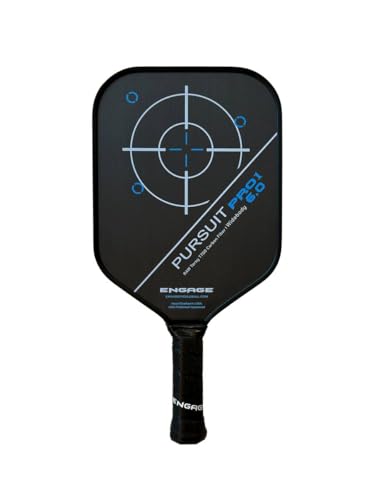 Engage Pursuit Pro1 6.0 Widebody Carbon Pickleball Paddle - 8.0 oz 15.2mm MachPro Core 8 1/8 Wide Raw Carbon Fiber Made in USA (Carbon-Sky Widebody)