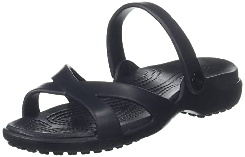 Crocs Women's Meleen Cross Band Sandal Slide, Black, 4 M Us #TOP17