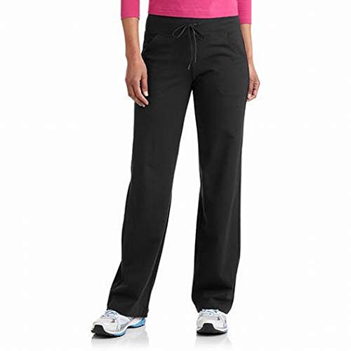 Women's Plus-Size Dri-More Core Relaxed Fit Workout Pant - Yoga Gym walking Travel ( 2X ) Black