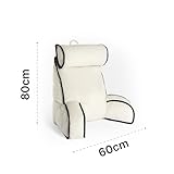 OHS Cuddle Cushion with Head Rest, Detachable Neck Roll Piped Edge Reading Pillow with Arms for Bed Sofa Super Soft Cosy High Back Support Cushion for Sitting Up in Bed, Cream - Image 8