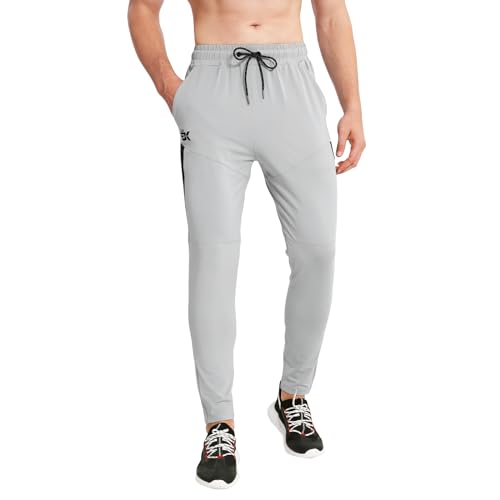 Image of BROKIG Mens Tapered Gym Joggers Pants Workout Sweat Pants | Athletic,Running,Hidden Zipper Pocket,Ankle Zip,Functional Breathable Mesh,Quick Dry,4-Way Stretch,Polyester Spandex Blend