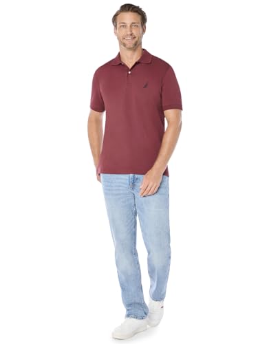 Image of Nautica Men's Classic Fit Short Sleeve Dual Tipped Collar Polo Shirt