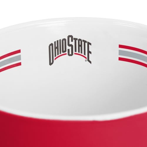 Image of Logo Brands NCAA Ohio State Buckeyes 15oz Stripe Mug - Team Logo, Inside Print, Standard Handle, Microwave & Dishwasher Safe