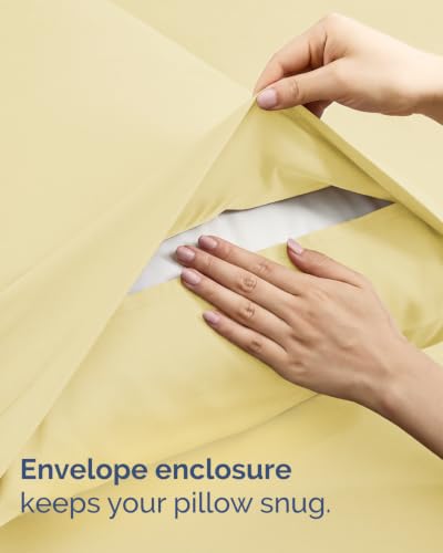 Image of Full 6 Piece Bed Sheet Set - Breathable & Cooling Sheets - Butter Yellow