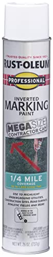 Image of Rust-Oleum 350997 Professional Mega Size Inverted Marking Quarter Mile Distance Spray Paint, 26 oz, White