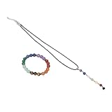 BONKZEBU Elegante Juego de Joyas de Piedra de Cristal para Hombres y Mujeres, Pulsera de Collar de Piedras Naturales Seleccionadas a Mano, Adecuado para Meditación y Yoga