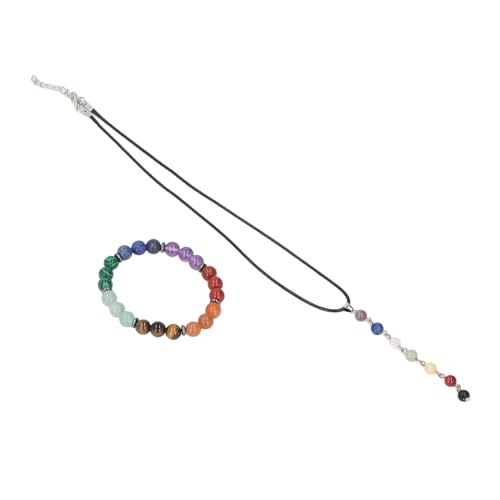 BONKZEBU Elegante Juego de Joyas de Piedra de Cristal para Hombres y Mujeres, Pulsera de Collar de Piedras Naturales Seleccionadas a Mano, Adecuado para Meditación y Yoga