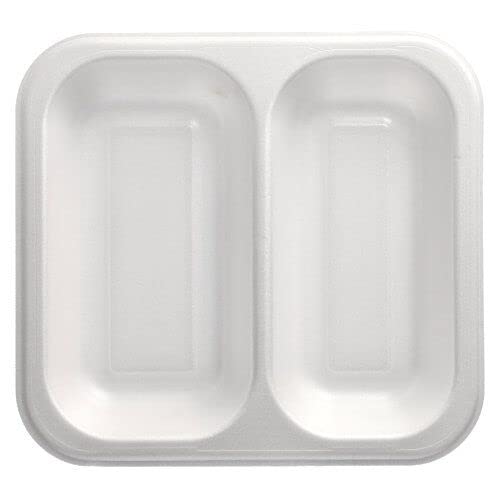 200 Siegelschalen, XPS, 2-geteilt, 1250 ml, 24,5 x 26,5 cm weiss Menüschalen