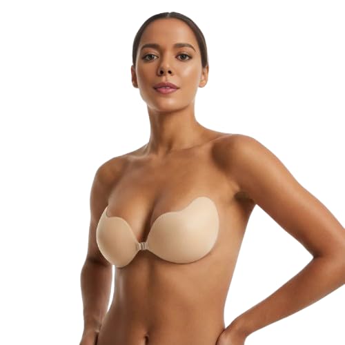 Buy Backless Invisible Strapless Adhesive Bra for Women | Push-Up Backless Stick-On Bra for Dresses, Off-Shoulder & Deep Neck Outfits | Reusable, Skin-Friendly, Seamless & Comfortable at Amazo