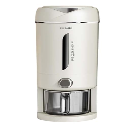 Contenedor de almacenamiento de cereales – PP gris de grado alimenticio, 10 L/20 L, hermético, resistente a la humedad, gran capacidad, dispensador de granos de arroz, maíz multifuncional,