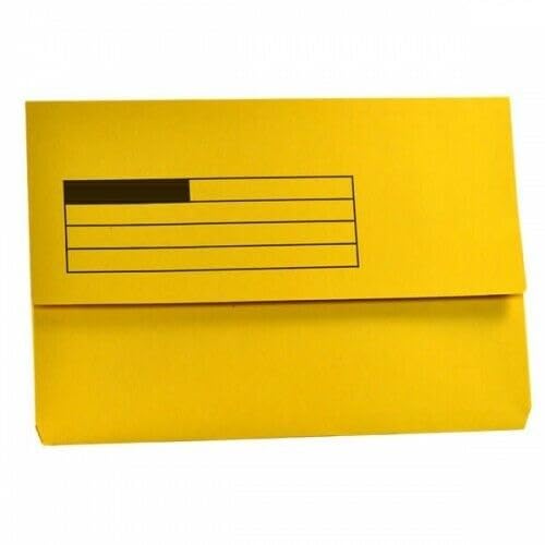Foolscap Document Wallets 285gsm, Assorted Colours, Pack of 10 Folders (Yellow) โ image 1