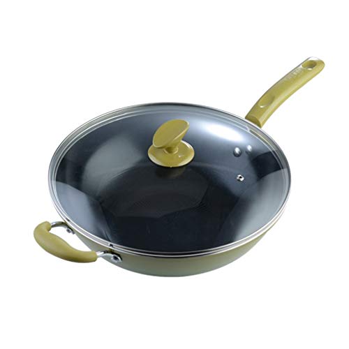 Sartén Sartén con tapa Calidad antiadherente for cocinar la cacerola, sartén de inducción pueden lavar en lavavajillas Recubrimiento sartén, Piedra-Derivado Permite dieta sana con menos aceite de cale