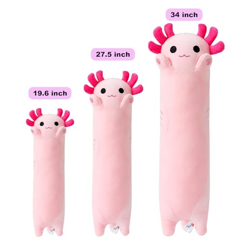 Peach Cat Pink Axolotl Plush Pillow Toy Cute Axolotl Stuffed Animal For Girls And Boys 34 Inch thumb #1