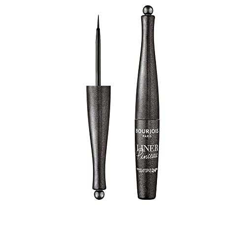 Bourjois Liner Pinceau Eyeliner Liquide Noir, 2,5 ml – Couleur Intense, Tenue Longue Durée 16h, Pinceau Précis pour Tracé Fin ou Épais, Résultat Expert, Testé Ophtalmologiquement